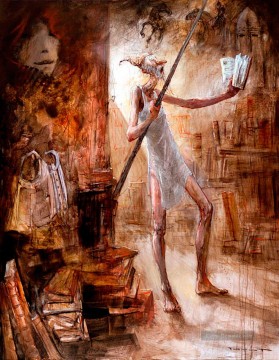 don andres del peral Ölbilder verkaufen - Don Quichotte La Bibliotheque MP Moderner
